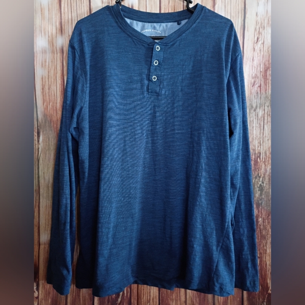 Men's Blue Henley Shirt